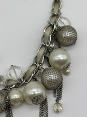 Vintage “Cha Cha” Necklace Cluster Runway Statement Silver-Tone Dangling Baubles