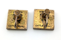 Vintage Stephen Austin Cattle Brand Screw Back Earrings STERLING 11.75g