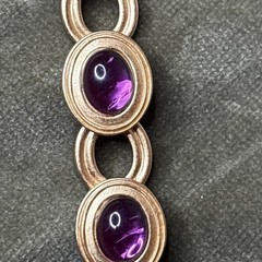 Monet for YSL Vintage Cabochon Necklace Purple Chunky Signed 1980s 16-18” Rare!!