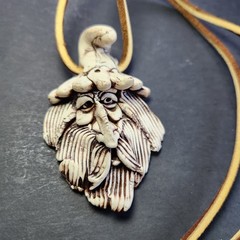 Rare Hillbilly Clay Pendant Signed James Robert “Bob” Black Handmade Quality Art