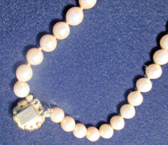 Vintage Vendome Hand Knotted Chocker Necklace Double Strand Faux Pearls 7″