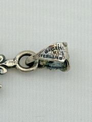 Cini Signed Sterling Cross Pendant 3.5 Inches Ornate Cherubs Both Sides!