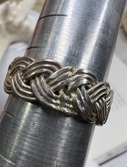 Vintage Woven Ring Sterling Silver 925 Band Size 12 Men Woman Jewelry 🖤