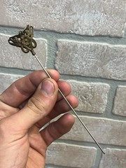 Antique Victorian Hair Stick Pin Ornate Floral Art Nouveau Monogram