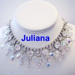 JULIANA Verified DANGLING Crystals & RHINESTONES Necklace PERFECT For The BRIDE