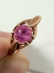 Rare Vintage Original Soviet Russian Solid Rose Gold Sapphire Ring 583 14K USSR
