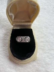 Antique Edwardian Platinum “Toi et moi” Diamond Ring Size 5