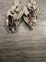 VINTAGE AB RHINESTONE DANGLE DROP EARRINGS BIG BOLD RUNWAY DESIGN
