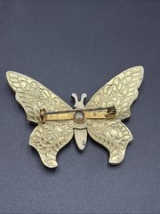 Vintage Butterfly Brooch Enamel Red and Pink