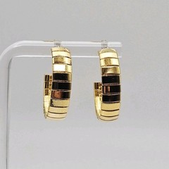 Sterling Silver Vermeil 24mm Panel Hoop Earrings