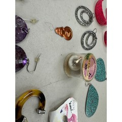 Vintage Estate Gold Silver Tone Clip On Hoop Stud Dangle Drop Earring Lot of 64