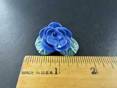 VINTAGE BLUE FLOWER BROOCH PIN AND EARRING SET EARRINGS E18