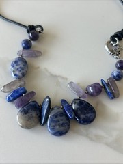 Lapis Lazuli Vintage Necklace Horse Shoes Clasp Authentic Jewelry