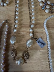 L23/ Lot Of 5 Vintage Necklaces -Faux Pearls/AB / 1928 – To Wear Or Resell