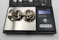 Vtg Sterling Silver 925 Taxco Mexico Modernist Circle Link Bracelet 6.75″ 30g