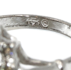 Vintage Ring 1980s Uncas Mfg Co. CZ Cocktail Ring Size 9.5 Retro Glamour Jewelry