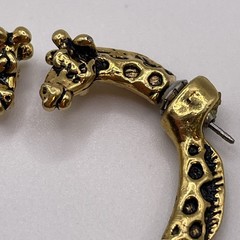 Earrings Vintage Giraffe Metal Gold Tone Animals Stud Pierced Jewelry