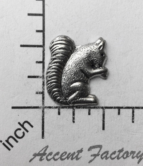 43494 4 Pc Matte Silver Oxidized Small Squirrel Jewelry Finding