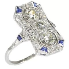 4.55Ct Art Deco Style Lab Created Diamond Engagement 14K White Gold Finish Ring