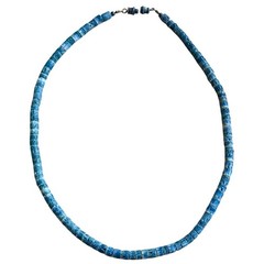 VTG Blue Sponge Coral Necklace Genuine Natural beaded Heishi Beads 16g 16.5″L