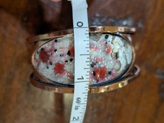 Vintage 1950s Matisse Renoir Copper & Enamel Hinged Bracelet Red White *READ*