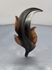 Renoir Brooch Pin and Earrings (1940’s c. leaf motif)