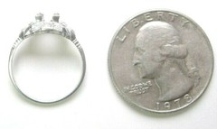 Antique Art Deco Setting Mounting Platinum Hold 4.5-5MM Ring Size 5 UK-J1/2