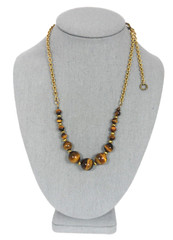 Tigers Eye Gemstone Bib Necklace Alternative June Birthstone Hippie Earth Tones
