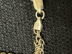 Vintage Gold Over Sterling Silver Italy 925 Multi Intertwined Chains Bracelet 7”