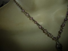 COOKIE LEE SILVER TONE CHAIN W CLEAR CRYSTAL BEADS TASSEL NECKLACE #2/18