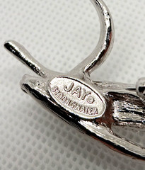 Jay Strongwater Floral Brooch Pearl And Rhinestone Crystal Stem Silver Tone Pin