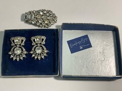 Vtg Eisenberg Original Lot Rhinestone Fur Clip Bundle w/Box Exc.