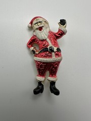 Vintage Enamel Santa Christmas Brooch 4.5cm BB4