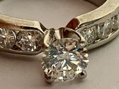 Platinum, Diamond Engagement Ring, Vintage, Estate, Natural, High Color Grade H