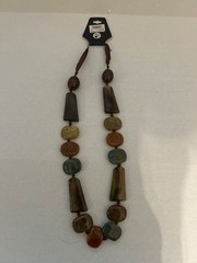 Sapphire Necklace with Simulated Beads