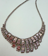 Vintage Necklace Light Purple Clip On Earrings Estate Lot Matching Baguette PJ