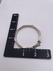 Vintage Sterling Octagon Bracelet IBB Signed Etched Safety Chain