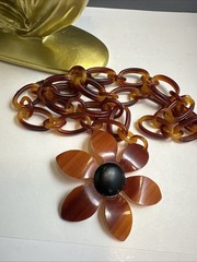 Vintage 24 Inch Lucite Flower Necklace