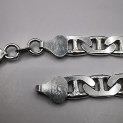 925 Italy Sterling Silver Vintage Mariner Anchor Link Bracelet Heavy Chain