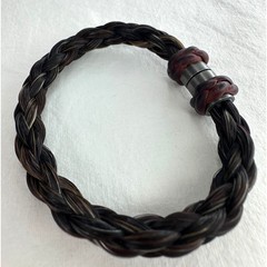 Authentic Hermes Circular Braided Leather Horsehair Bracelet Brown Vintage