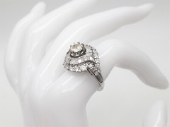 Vintage 1930s $14,000 3.50ct Old Euro VS H Diamond Platinum HALO Band Ring 11g