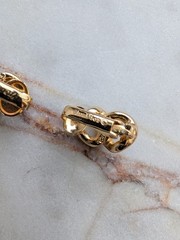 Vintage Christian Dior Gold-Tone Knotted Rope Clip-On Earrings