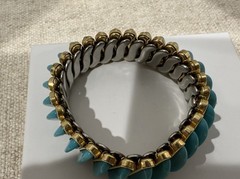 VTG Antique Signed DFB Co CARMELITA Expansion Bracelet Turquoise Blue Color GF