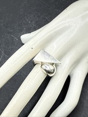 ❤️Vintage Mexico 925 Sterling SIlver Unique Look Abstract Ring sz 7 (1)