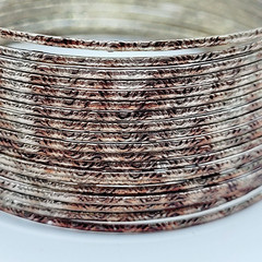 Slinky Wide Wrap Thin Wire Bangle Coppery Gold Tone Metal Vintage Bracelet