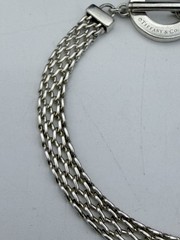 VINTAGE TIFFANY & CO. NY STERLING SILVER SOMERSET MESH ROUND TOGGLE BRACELET 8″