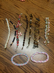 19 Vintage Beaded Necklaces & Bracelets- Lot 1 (Various Styles, Colors & Clasps)