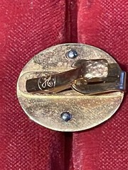 3 Vintage Tie Clasps GE Locomotive, The Thinker, DPED Balfour General Electric