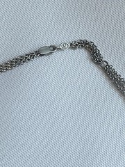 Vintage 925 LG Signed LIND GAL Sterling Silver Triple Chain 18” Necklace