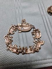 Vintage Noah’s Ark Costume Jewelry Set Brooch, Bracelet, Earrings (post), Nice